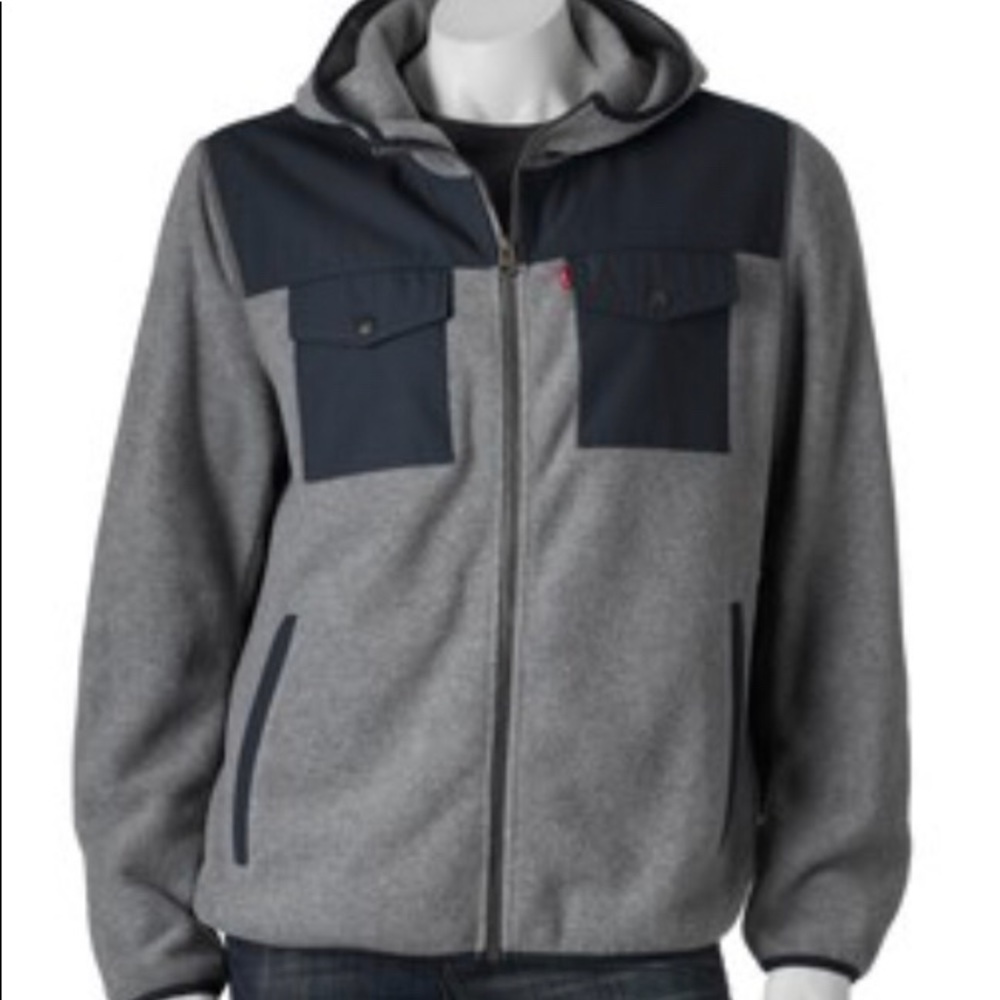 Levi’s Men’s Fleece Mixed Media Hooded Jacket NWT
